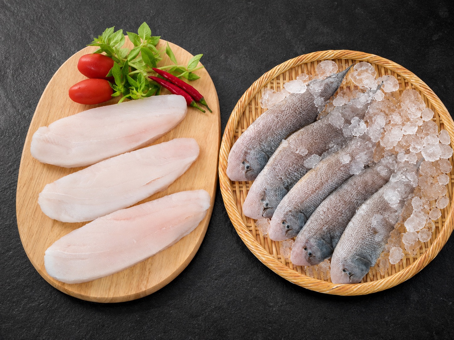 Cá lưỡi trâu ghép hai miếng